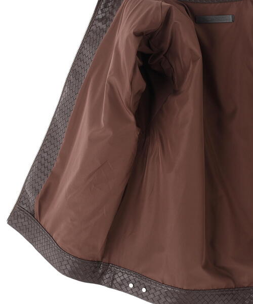 DANKE SCHON（ダンケシェーン）の「DankeSchon/ダンケシェーン/WOVEN FAUX LEATHER BLOUSON（その他アウター・レディース・ブラウン/ブラック・L/M）」の13枚目の写真