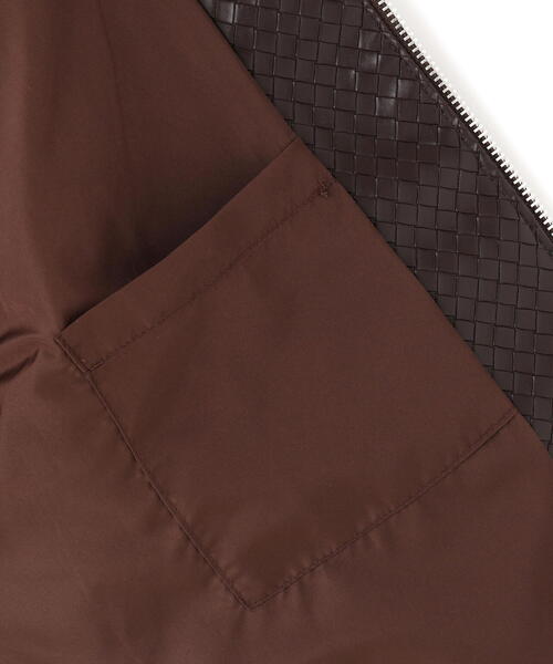 DANKE SCHON（ダンケシェーン）の「DankeSchon/ダンケシェーン/WOVEN FAUX LEATHER BLOUSON（その他アウター・レディース・ブラウン/ブラック・L/M）」の14枚目の写真