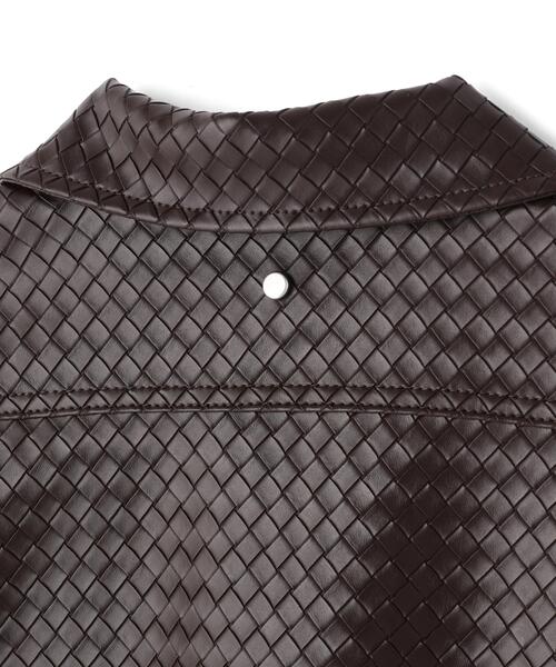 DANKE SCHON(ダンケシェーン)の「DankeSchon/ダンケシェーン/WOVEN FAUX LEATHER BLOUSON(その他アウター・レディース・ブラウン/ブラック・L/M)」の13枚目の写真
