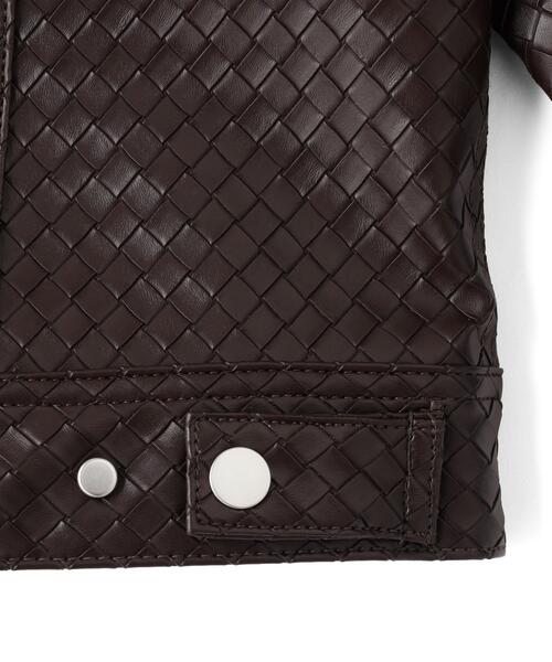 DANKE SCHON(ダンケシェーン)の「DankeSchon/ダンケシェーン/WOVEN FAUX LEATHER BLOUSON(その他アウター・レディース・ブラウン/ブラック・L/M)」の14枚目の写真