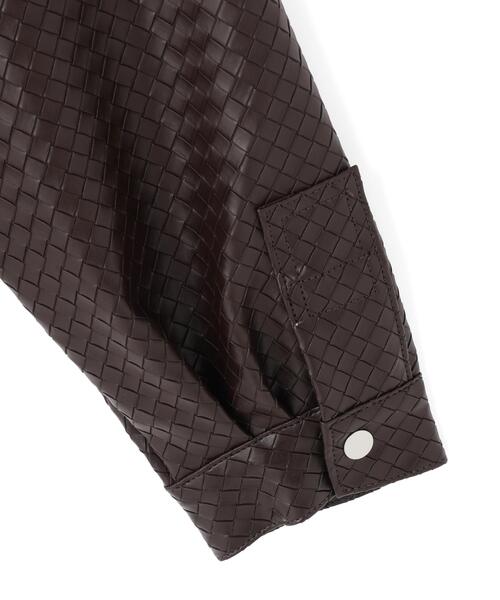 DANKE SCHON(ダンケシェーン)の「DankeSchon/ダンケシェーン/WOVEN FAUX LEATHER BLOUSON(その他アウター・レディース・ブラウン/ブラック・L/M)」の15枚目の写真