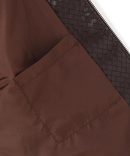 DANKE SCHON(ダンケシェーン)の「DankeSchon/ダンケシェーン/WOVEN FAUX LEATHER BLOUSON(その他アウター・レディース・ブラウン/ブラック・L/M)」の18枚目の写真