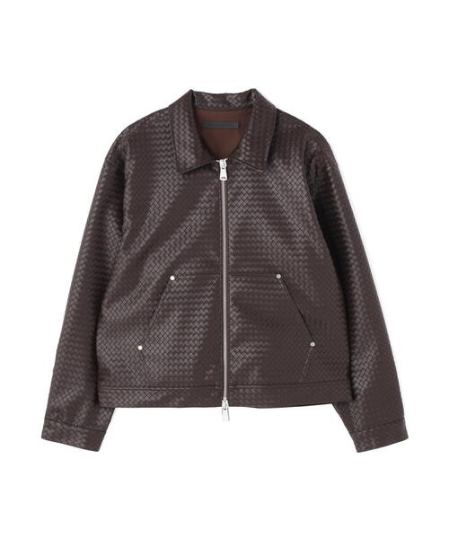 DANKE SCHON（ダンケシェーン）の「DankeSchon/ダンケシェーン/WOVEN FAUX LEATHER BLOUSON（その他アウター・レディース・ブラウン/ブラック・L/M）」の2枚目の写真