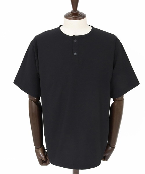 CAMBIO（カンビオ）の「mt10274- 裾ドローコードヘンリーTシャツ(CA02-63216)（Tシャツ/カットソー・メンズ・ブラック/グレー/アイボリー・XL/L/M）」の4枚目の写真