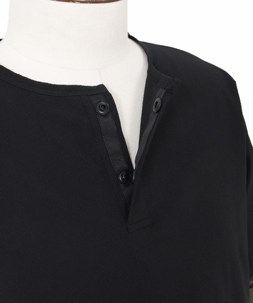 CAMBIO（カンビオ）の「mt10274- 裾ドローコードヘンリーTシャツ(CA02-63216)（Tシャツ/カットソー・メンズ・ブラック/グレー/アイボリー・XL/L/M）」の7枚目の写真