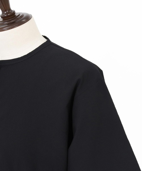CAMBIO（カンビオ）の「mt10274- 裾ドローコードヘンリーTシャツ(CA02-63216)（Tシャツ/カットソー・メンズ・ブラック/グレー/アイボリー・XL/L/M）」の8枚目の写真