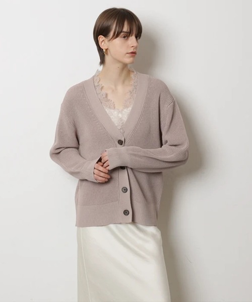 CADUNE（カデュネ）の「レース付きメッシュカーデ（ニット/セーター・レディース・チャコールグレー・38）」の11枚目の写真