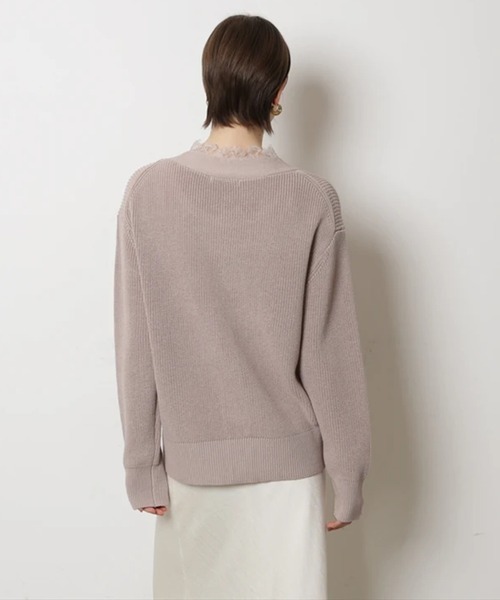 CADUNE（カデュネ）の「レース付きメッシュカーデ（ニット/セーター・レディース・チャコールグレー・38）」の13枚目の写真