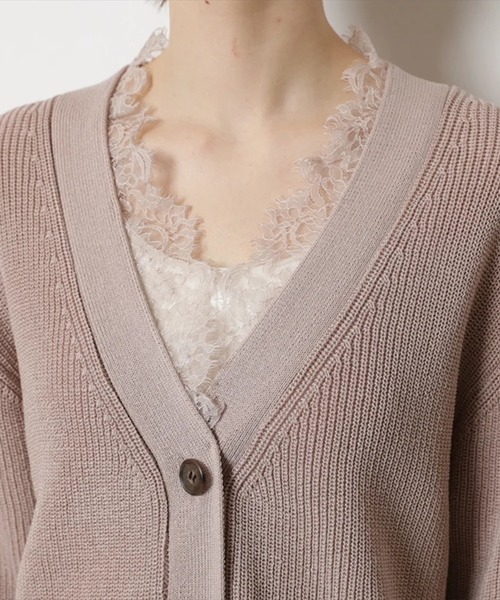 CADUNE（カデュネ）の「レース付きメッシュカーデ（ニット/セーター・レディース・チャコールグレー・38）」の17枚目の写真
