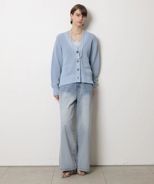 CADUNE（カデュネ）の「レース付きメッシュカーデ（ニット/セーター・レディース・チャコールグレー・38）」の20枚目の写真