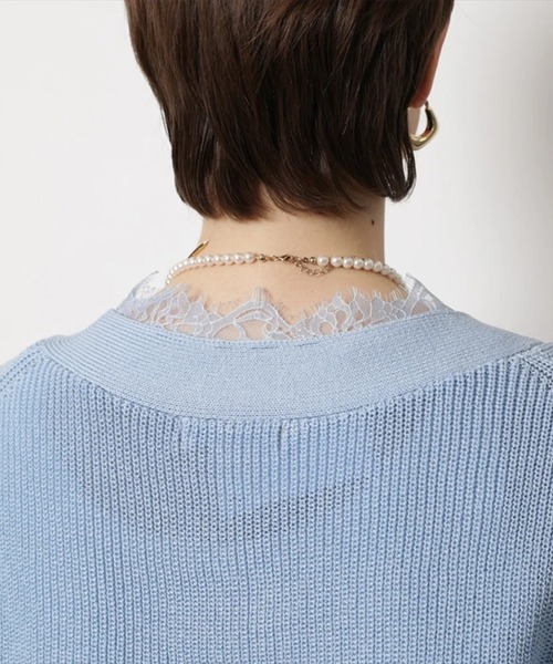 CADUNE（カデュネ）の「レース付きメッシュカーデ（ニット/セーター・レディース・チャコールグレー・38）」の22枚目の写真