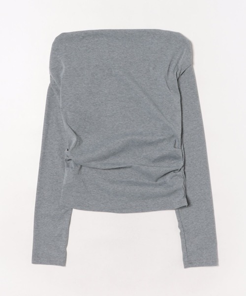 CANVAS+(キャンバスプラス)の「【CANVAS+】クロップド丈オフショルトップス(Tシャツ/カットソー・レディース・グレー・M)」の15枚目の写真