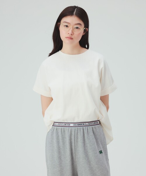 BEAMS HEART(ビームスハート)の「【360度どこから見てもお洒落】後釦 異素材 プルオーバー(Tシャツ/カットソー・レディース・ブラック/ネイビー/オフホワイト/グリーン・FREE)」の8枚目の写真