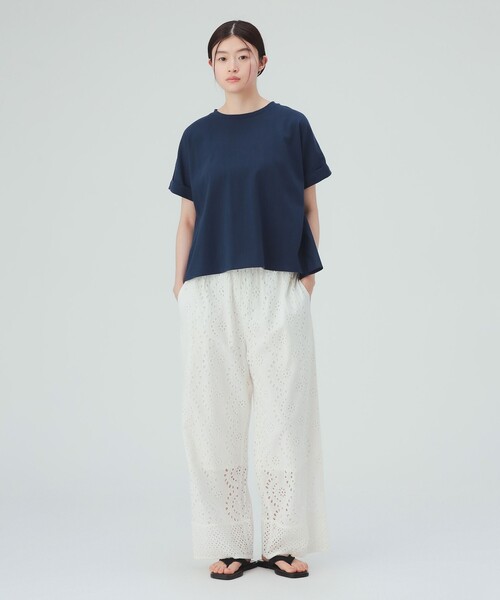BEAMS HEART(ビームスハート)の「【360度どこから見てもお洒落】後釦 異素材 プルオーバー(Tシャツ/カットソー・レディース・ブラック/ネイビー/オフホワイト/グリーン・FREE)」の9枚目の写真