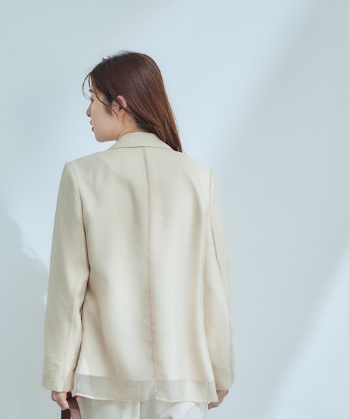 12Twelve Agenda(トゥエルブ アジェンダ)の「シアーテーラードジャケット(テーラードジャケット・レディース・ベージュ/ブラック・M)」の11枚目の写真