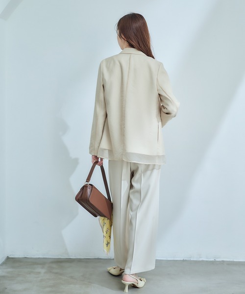12Twelve Agenda(トゥエルブ アジェンダ)の「シアーテーラードジャケット(テーラードジャケット・レディース・ベージュ/ブラック・M)」の19枚目の写真
