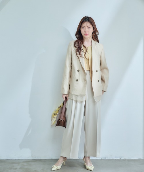 12Twelve Agenda(トゥエルブ アジェンダ)の「シアーテーラードジャケット(テーラードジャケット・レディース・ベージュ/ブラック・M)」の15枚目の写真