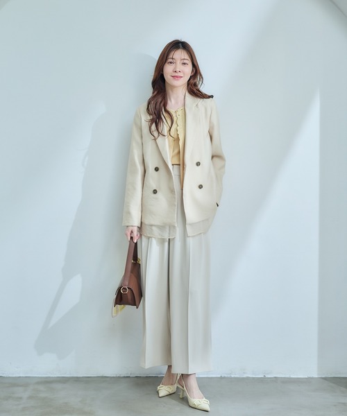 12Twelve Agenda(トゥエルブ アジェンダ)の「シアーテーラードジャケット(テーラードジャケット・レディース・ベージュ/ブラック・M)」の16枚目の写真