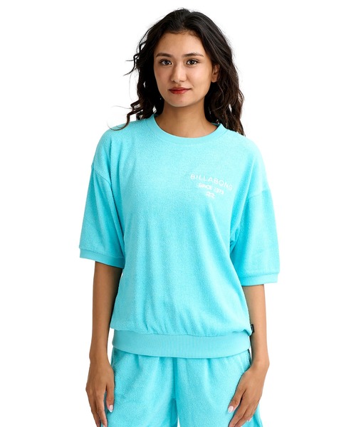 BILLABONG(ビラボン)の「BILLABONG/ビラボン 半袖 Tシャツ ロゴ バックプリント パイル生地 セットアップ対応 BG013303(Tシャツ/カットソー・レディース・ホワイト/アクア・M/L)」の6枚目の写真