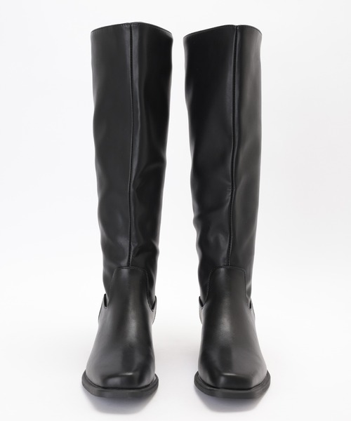 Lace Ladies（レースレディース）の「スクエアトゥ レザー調 バックファスナー ロング ブーツ（ブーツ・レディース・ブラック・22.5cm/23cm/23.5cm/24cm/24.5cm/25cm）」の11枚目の写真
