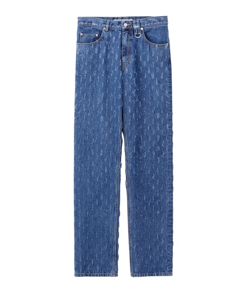 JOHN LAWRENCE SULLIVAN(ジョンローレンスサリバン)の「SLASHED DENIM PANTS(デニムパンツ・メンズ・ブラック/インディゴブルー・44/46/48)」の2枚目の写真