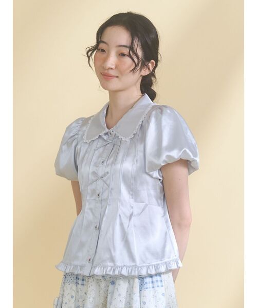 merry jenny(メリージェニー)の「ribbonサテンシャツ(シャツ/ブラウス・レディース・ピンク/ブルー・FREE)」の20枚目の写真