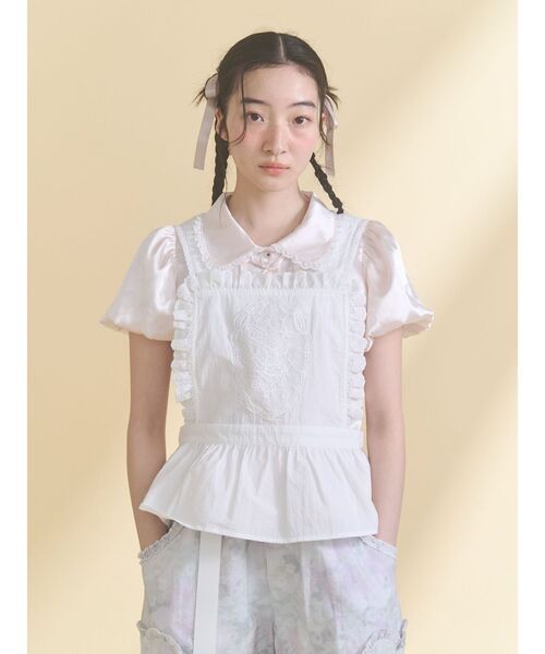 merry jenny(メリージェニー)の「ribbonサテンシャツ(シャツ/ブラウス・レディース・ピンク/ブルー・FREE)」の5枚目の写真