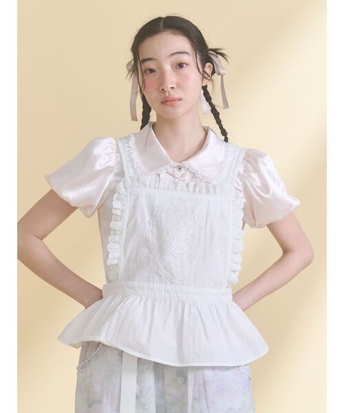 merry jenny(メリージェニー)の「ribbonサテンシャツ(シャツ/ブラウス・レディース・ピンク/ブルー・FREE)」の6枚目の写真