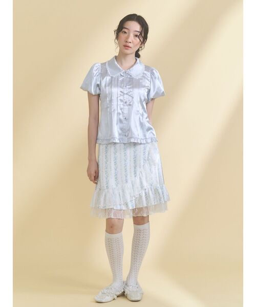 merry jenny(メリージェニー)の「ribbonサテンシャツ(シャツ/ブラウス・レディース・ピンク/ブルー・FREE)」の11枚目の写真