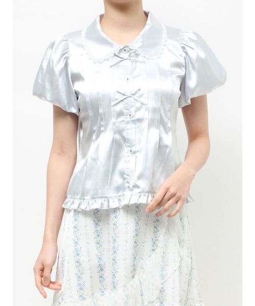 merry jenny(メリージェニー)の「ribbonサテンシャツ(シャツ/ブラウス・レディース・ピンク/ブルー・FREE)」の15枚目の写真