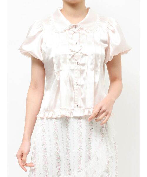 merry jenny(メリージェニー)の「ribbonサテンシャツ(シャツ/ブラウス・レディース・ピンク/ブルー・FREE)」の14枚目の写真