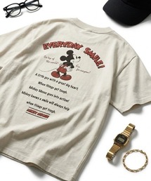 2026SS Disney/ディズニー ビンテージライクプリント フロント/バック/ラグラン 半袖Tシャツ レディース メンズ