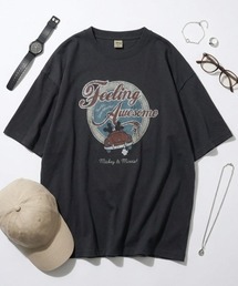 Disney（ディズニー）の「2026SS Disney ディズニー ビンテージライクプリント フロント バック ラグラン 半袖Tシャツ レディース メンズ（Tシャツ/カットソー）」