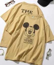 2026SS Disney/ディズニー ビンテージライクプリント フロント/バック/ラグラン 半袖Tシャツ レディース メンズ