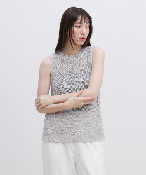 select MOCA(セレクトモカ)の「リネンライクサマーニットアメスリタンク(ニット/セーター・レディース・ブラック/ベージュ/グレー・FREE)」の20枚目の写真