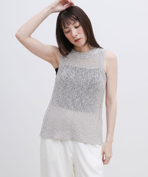 select MOCA(セレクトモカ)の「リネンライクサマーニットアメスリタンク(ニット/セーター・レディース・ブラック/ベージュ/グレー・FREE)」の18枚目の写真