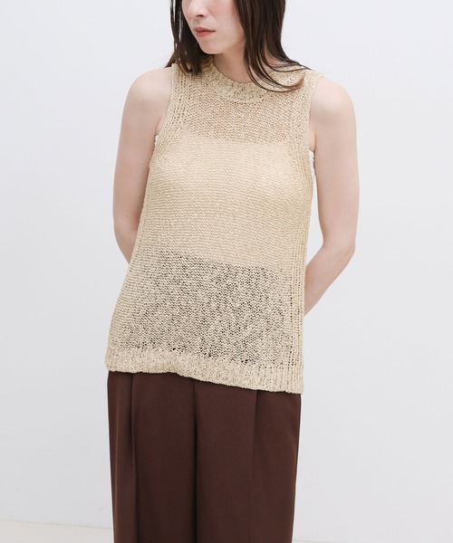 select MOCA(セレクトモカ)の「リネンライクサマーニットアメスリタンク(ニット/セーター・レディース・ブラック/ベージュ/グレー・FREE)」の8枚目の写真