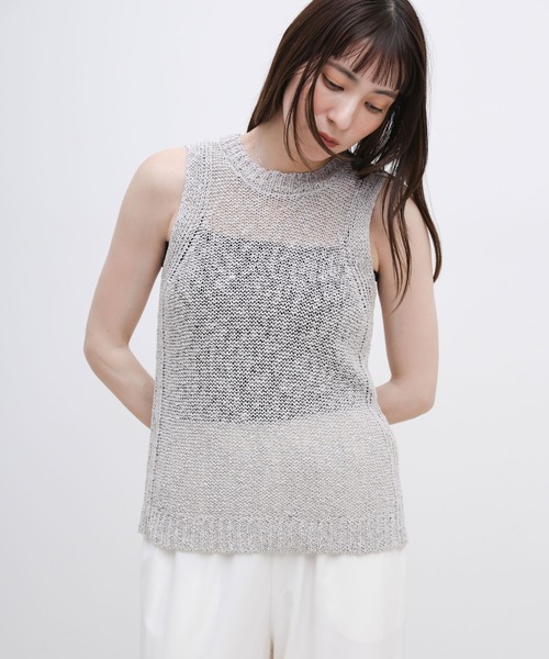 select MOCA(セレクトモカ)の「リネンライクサマーニットアメスリタンク(ニット/セーター・レディース・ブラック/ベージュ/グレー・FREE)」の16枚目の写真