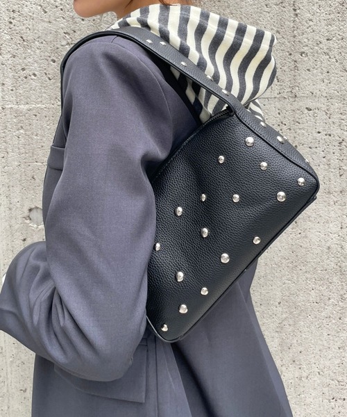 3.3 Field Trip (3.3フィールドトリップ)の「3.3 Field Trip/スタッズデザインハンドバッグ(ハンドバッグ・レディース・ブラック/オフホワイト・FREE)」の3枚目の写真