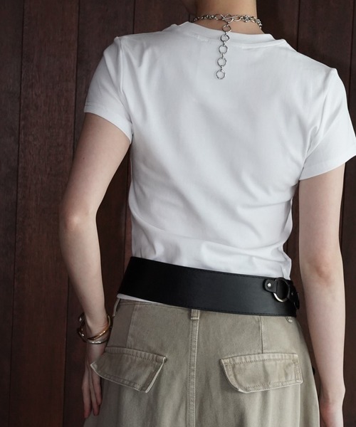 chuclla(チュクラ)の「ロゴプリントクロップドTシャツ chw26s153(Tシャツ/カットソー・レディース・チャコールグレー/ライトブルー/ホワイト・FREE)」の19枚目の写真