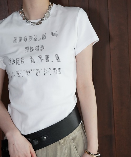 chuclla(チュクラ)の「ロゴプリントクロップドTシャツ chw26s153(Tシャツ/カットソー・レディース・チャコールグレー/ライトブルー/ホワイト・FREE)」の16枚目の写真