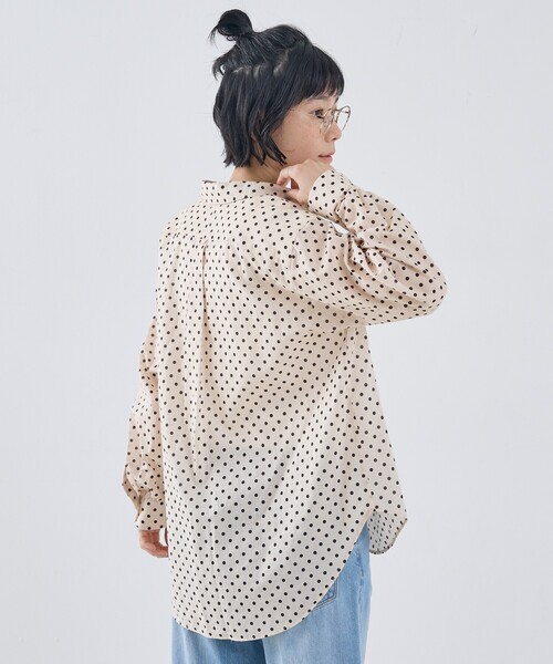 collex（コレックス）の「シアードットシャツ（シャツ/ブラウス・レディース・アイボリー/ブラウン/ブラック・フリー）」の6枚目の写真