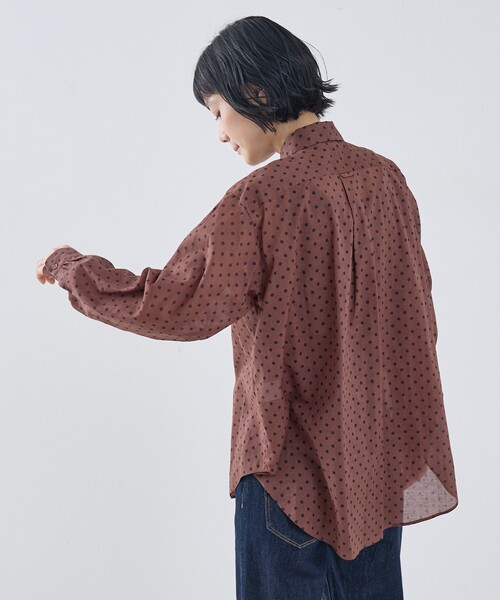 collex（コレックス）の「シアードットシャツ（シャツ/ブラウス・レディース・アイボリー/ブラウン/ブラック・フリー）」の8枚目の写真