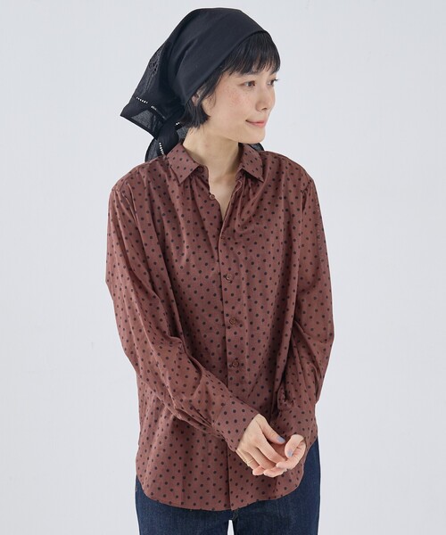 collex（コレックス）の「シアードットシャツ（シャツ/ブラウス・レディース・アイボリー/ブラウン/ブラック・フリー）」の9枚目の写真