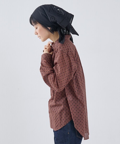 collex（コレックス）の「シアードットシャツ（シャツ/ブラウス・レディース・アイボリー/ブラウン/ブラック・フリー）」の10枚目の写真