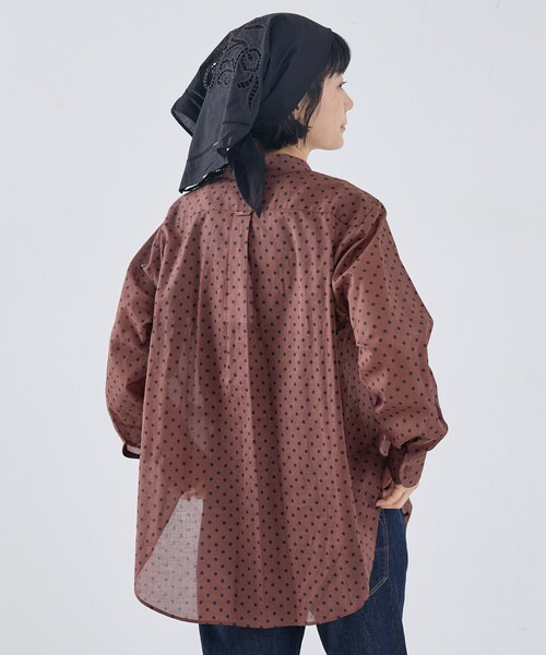 collex（コレックス）の「シアードットシャツ（シャツ/ブラウス・レディース・アイボリー/ブラウン/ブラック・フリー）」の11枚目の写真