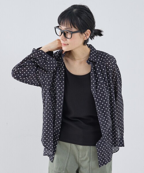 collex（コレックス）の「シアードットシャツ（シャツ/ブラウス・レディース・アイボリー/ブラウン/ブラック・フリー）」の12枚目の写真