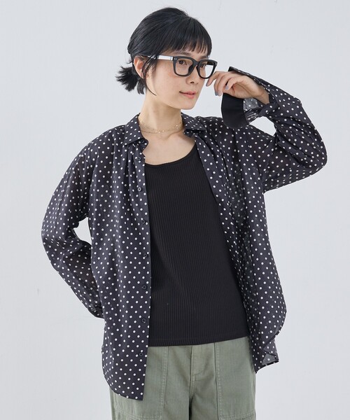 collex（コレックス）の「シアードットシャツ（シャツ/ブラウス・レディース・アイボリー/ブラウン/ブラック・フリー）」の13枚目の写真