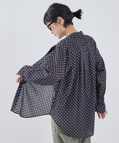 collex（コレックス）の「シアードットシャツ（シャツ/ブラウス・レディース・アイボリー/ブラウン/ブラック・フリー）」の14枚目の写真