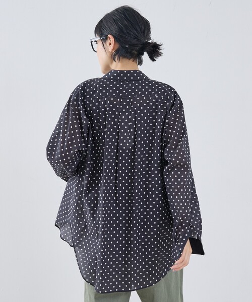 collex（コレックス）の「シアードットシャツ（シャツ/ブラウス・レディース・アイボリー/ブラウン/ブラック・フリー）」の15枚目の写真